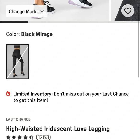 Fabletics High-Waisted Iridescent Luxe Leggings Size Large (Black) - Picture 10 of 11